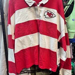 47 Brand KC Red and White Polo Shirt